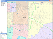 Broken Arrow  Wall Map Color Cast Style